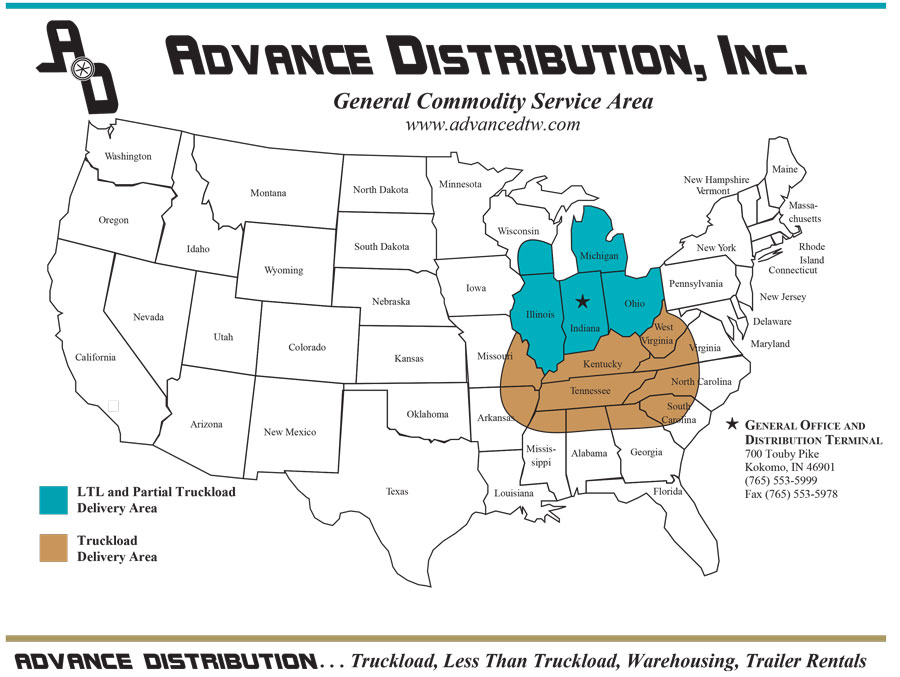 advanced distribution shipping company delivery zone